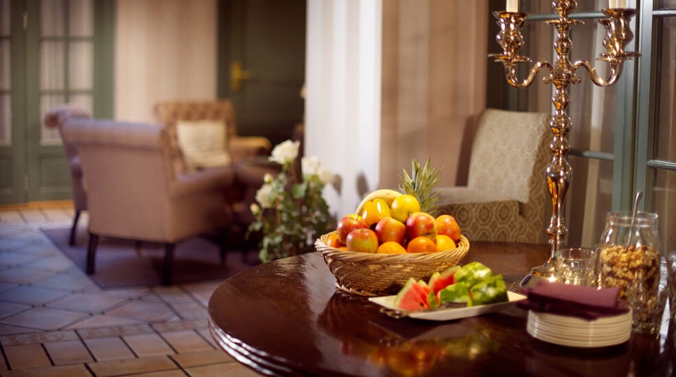 Fresh fruit breakfast buffet at Bastion Hotel in Oslo