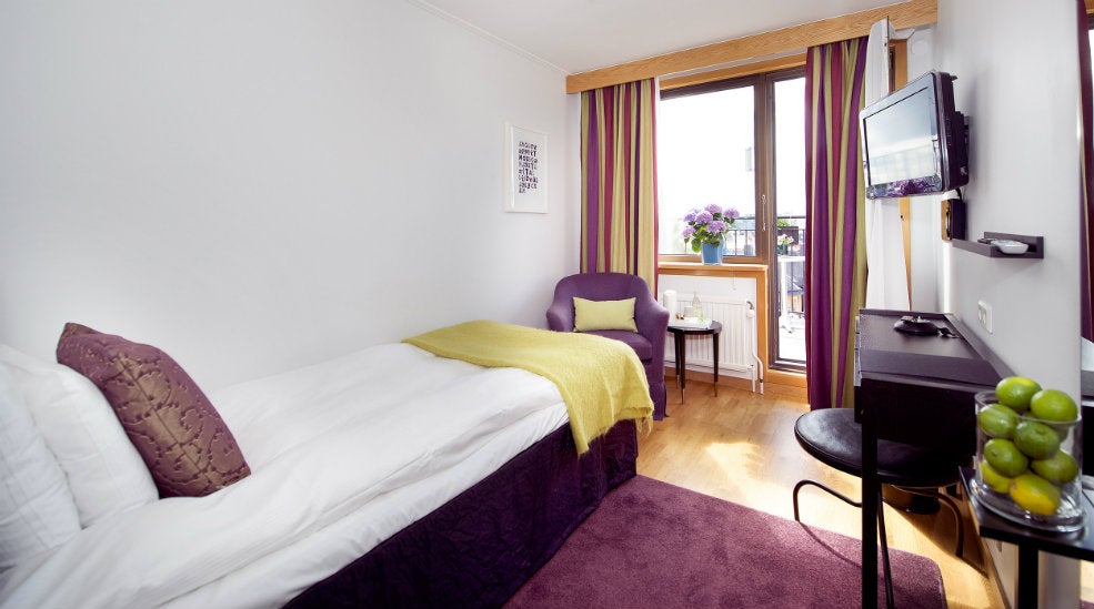 Fashionable and spacious superior single room with a view at Wellington Hotel in Stockholm