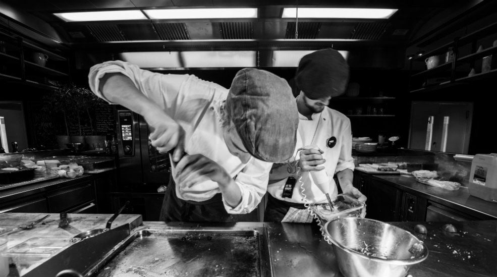 Restaurant chefs in the Kitchen & Table restaurant at The Edge Hotel in Tromso