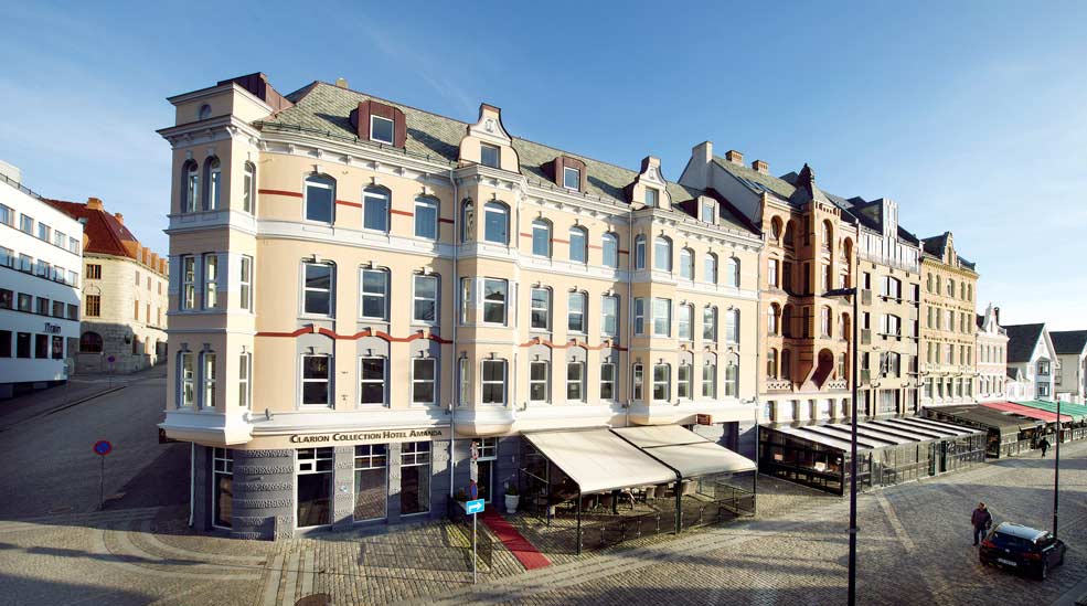 The facade of the Amanda Hotel in Haugesund